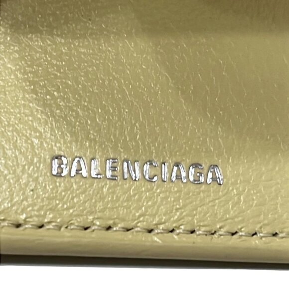 BALENCIAGA Cash Mini Wallet Light Yellow Leather - Trifold Wallet 227-050925 - Picture 5 of 5